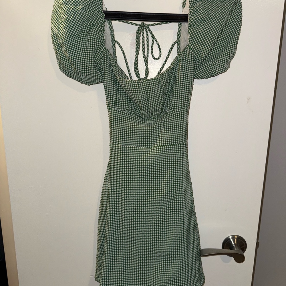 Green Gingham Oak + Fort Dress